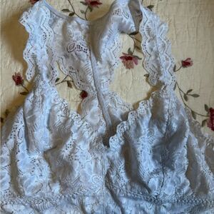 Jezebel White Lace Wireless Bra with Scalloped Edges